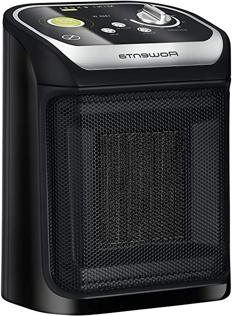Rowenta Mini Excel Eco SO9265F0 Calefactor cerámico de rápido calentamiento con potencia regulable de 1.000 W 1.800 W, termostato, función Eco, función silence solo 49 dBA