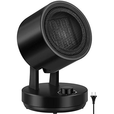 COMLIFE Calefactor Eléctrico Cerámico 1500W / 900W, 3 Potencias, 85° Oscilación Automática Horizontal y Oscilación Vertical Manual de 3 Ángulo,Viento Cálido/Natural para Hogar y Oficina