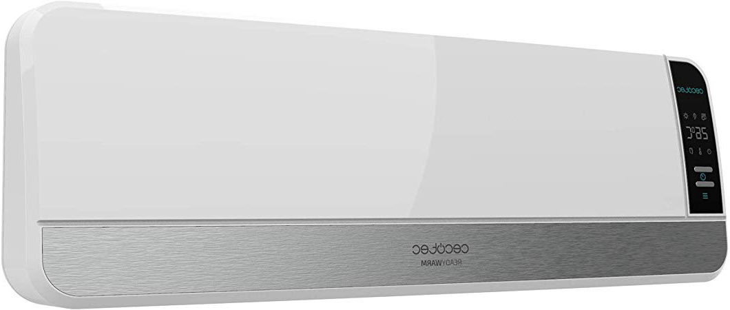 Cecotec Calefactor Cerámico de Pared Ready Warm 5250 Swing Box Ceramic. Pantalla Digital, Oscilación, IPX2, Mando a Distancia, Temporizador, 3 Modos, Protección sobrecalentamiento, 2000 W
