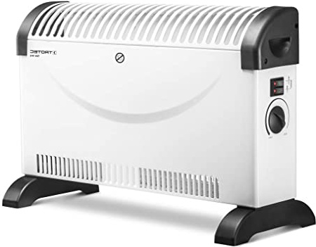 TROTEC Convector TCH 19 E, 2000 W, 3 Niveles, Termostato, Anti Sobrecalentamiento, Antihielo, Silencioso, Portátil, Compacto, Habitaciones hasta 24 m²/60 m³, Blanco