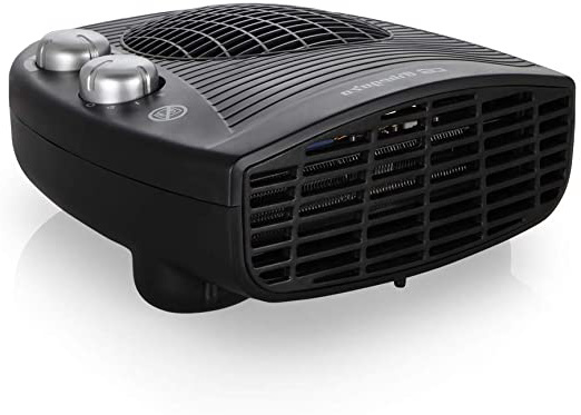 Orbegozo FH-5028 Calefactor eléctrico con termostato ajustable, 2000 W de potencia, 2 posiciones de calor y función ventilador, Negro