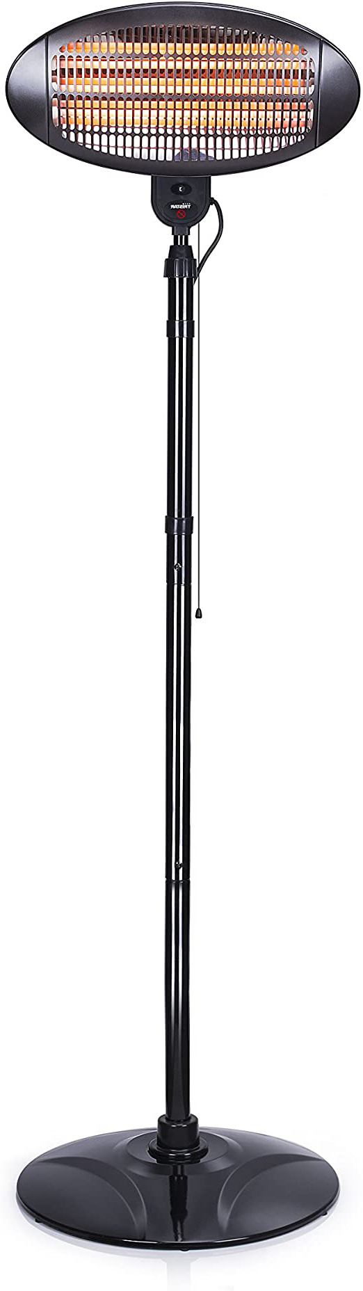 Tristar KA-5287 Calefactor de Exterior eléctrico con 3 ajustes de calor, montaje en pared o sobre soporte hasta 2 m de altura, 2000 W, Negro