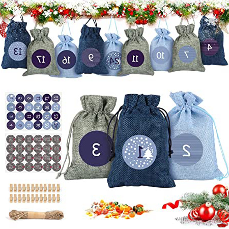 Bolsas Calendario Adviento, 24 DIY