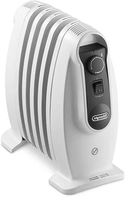 Delonghi TRNS 0505M - Radiador de aceite, 500 w, termostato seguridad, ajustes termostato, asas, blanco