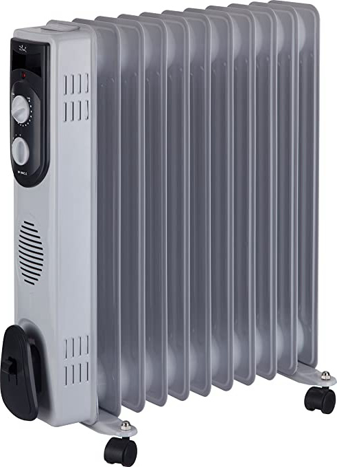 Jata R111 Radiador de Aceite con 11 Elementos caloríficos, 2500 W, Acero Inoxidable, Blanco