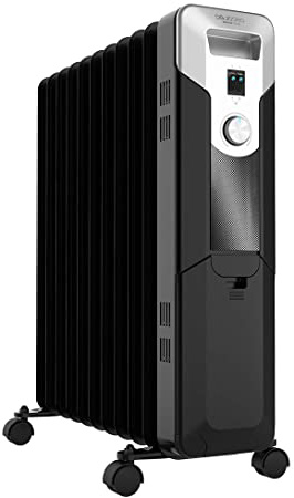 Cecotec Radiador de Aceite Ready Warm 5720 Space. 11 Módulos, Bajo Consumo, Termostato Regulable, 3 Niveles de Potencia, Sistema Antivuelco, Fácil Transporte, Tecnología Space, 2500 W