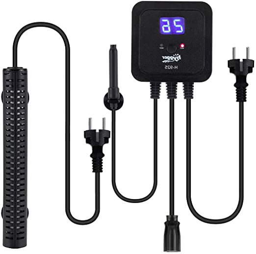 Hygger Calentador de Acuario, 300W/500W con IC Controlador Sonda, Función de Temperatura Constante Memoria de Apagado Protección contra Sobrecalentamiento (115-450litros) (500W,220-450litros)
