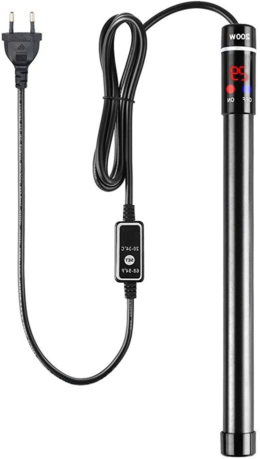 IREENUO Calentador Acuario 200W, Calentador Sumergible de Titanio para Acuario con Pantalla Temperatura LED para Tanque Peces de 150-200L