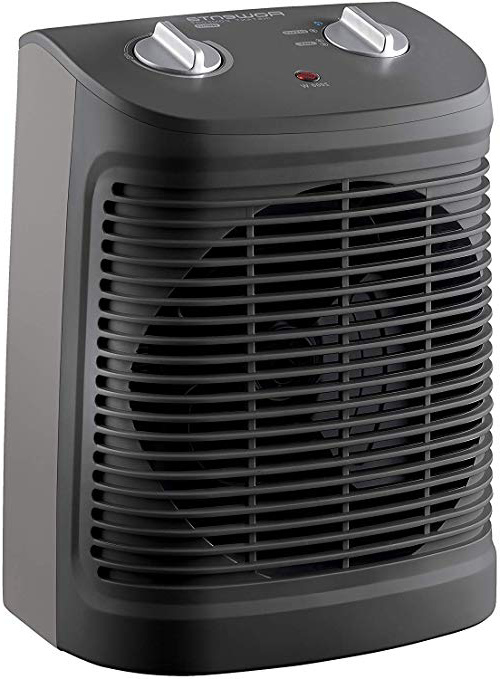 Rowenta SO2320F2 Comfort Compact Calefactor 2000 W, función Silence, 2 velocidades, fácil de transportar, Color Negro