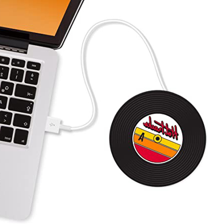 Mustard Hot Tracks - Posavasos Calentador de Tazas USB, Color Negro