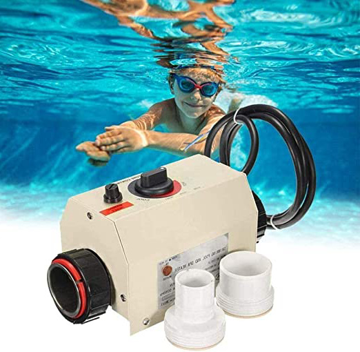 Lucsiky Calentador de Piscina Termostato 220V 3KW Calentador de Piscina portátil Calentador de Agua eléctrico Termostato Bomba de calefacción para Piscina Baño SPA