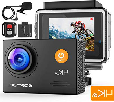 APEMAN Cámara Deportiva A79, 4K Wi-Fi 20MP Cámara de Accion Sumergible Acuatica de 40M con Micrófono Externo y Control Remoto, Funciones Anti-Shaking y Slow Motion