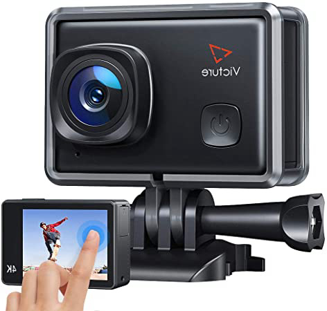 Victure AC900 Cámara Deportiva 4K 20MP Wi-Fi (Pantalla Táctil EIS Cámara Acción Impermeable 30M Amplio Angulo Ajustable Lapso de Tiempo Camara Lenta 2×1350mAh Baterías)