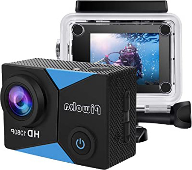 Piwoka Cámara Deportiva HD1080P 12MP Impermeable 30M acción cámara submarina Pantalla 2" LCD Gran Angular con Multi Accesorios para Deportes, Buceo, Coche, Moto, Bicicleta etc.