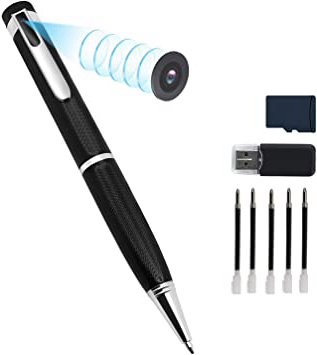 Cámaras Espía Pen, Amyway Cámara Oculta 1080P HD Mini cámara portátil de Bolsillo Cámara Oculta Cámara grabadora de Audio y Video para Negocios y conferencias con detección de Movimiento