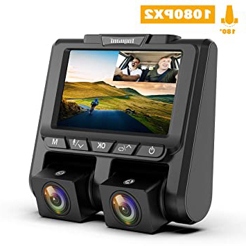 Cámara de Coche, TOGUARD Dashcam Full HD 1080P Dual Lens Cámara para Coche G-Sensor Detección de Movimiento Grabación en Bucle WDR