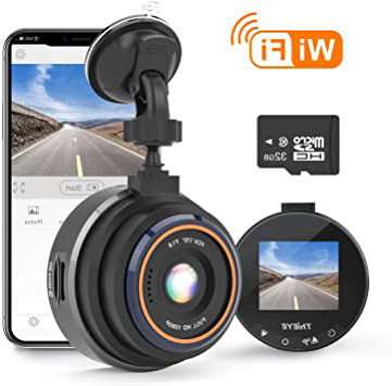 Thieye Cámara de Coche WiFi Dash CAM 1080P Full HD 170 Ángulo con WDR G-Sensor, Detección de Movimiento, Grabación en Bucle, Visión Nocturna, Monitor de Aparcamiente