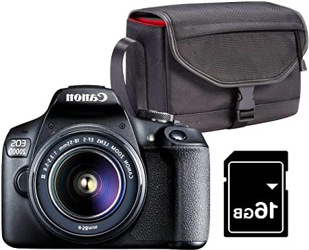 Canon EOS 2000D Kit Cámara Réflex 24.1MP WiFi NFC + Objetivo EF-S18-55mm + Bolsa + SD 16GB, Negro