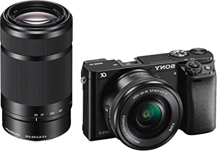 Sony A6000 - Cámara EVIL de 24 Mp (pantalla LCD 3", estabilizador óptico, vídeo Full HD, WiFi), negro - Kit cuerpo con objetivos 16 - 50 mm y 55 - 210 mm