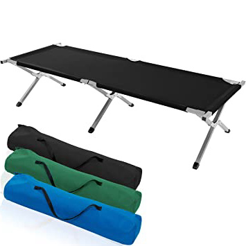 TRESKO XXL – Cama de Camping Cama de campaña de 190 x 64 x 44 cm Metal Tubo – Soporta hasta 150 kg