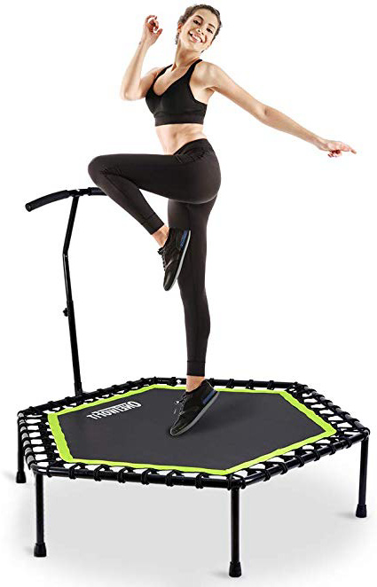 







ONETWOFIT Trampolín, Trampolín Profesional Fitness de 48 Pulgadas a 51 Pulgadas con Mango Ajustable para Uso en Exteriores e Interiores, Adecuado para Adultos Fitness, Capacidad de Peso: 150 kg






