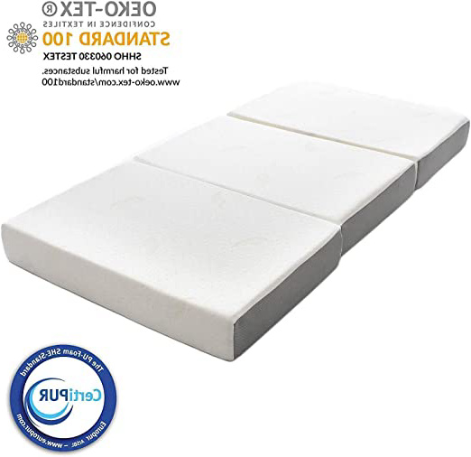 Milliard Colchón Plegable de Tres Partes - 15cm de Profundidad - Para Huéspedes con Funda Extraíble Removible y Base Antideslizante (Individual 190 x 90 cm)
