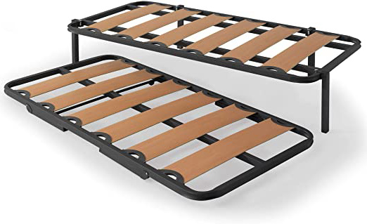 Miroytengo Somier Cama Canguro Completo Medida 90x190 con balda Ancha Tubo 40x30 Patas Plegables Cama Inferior con Ruedas