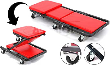 CAMILLA PARA TALLER MECANICO CONVERTIBLE EN ASIENTO CON 6 RUEDAS 360º