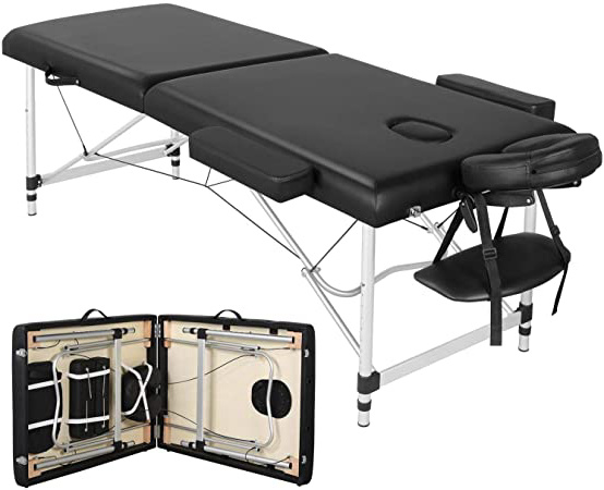 Yaheetech Cama de Masaje Camilla Plegable Cama Portátil Altura Ajustale Aluminio Ancho 70 cm