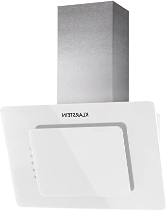 Klarstein Lorea - Campana extractora, Extractor, Extractor de Pared, Aspiración/Ventilación, 3 Niveles, Potencia 280 m³/h, Cristal, Panel táctil, Montaje en Pared, 60 cm, Blanco