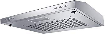 CIARRA Campana Extractora Decorativa 60cm 220m³/h 100W - 3 Velocidades de Extracción - Evacuación al Exterior y Recirculación Interna por Filtro de Carbón CBCS6903 - Acero Inoxidable Plata