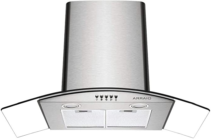 CIARRA Campana Extractora Cristal 90cm 550m³/h 100W·3 Velocidad de Extracción·Evacuación al Exterior y Recirculación Interna por Filtro de Carbón CBCF004·Acero Inoxidable Plata