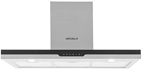 KLARSTEIN Finessa Campana Extractora - De Pared, Potencia extracción 635 m³/h, Frontal táctil de Cristal, Eficiencia energética A, Diseño Moderno, Temporizador, Ancho 90 cm, Acero Inoxidable