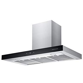 CIARRA Campana Extractora 90cm 550m³/h 100W - Control Táctil - 3 Velocidades - Evacuación al Exterior y Recirculación Interna por Filtro de Carbón CBCF003 - Acero Inoxidable Plata