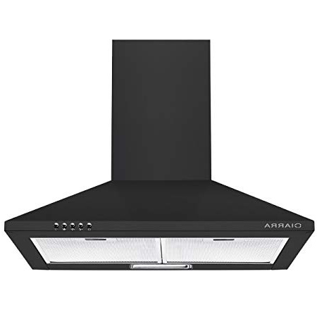 CIARRA Campana de pared 60cm 380 m³/h 65W - 3 velocidades - Evacuación al exterior y Recirculación Interna por Filtro de Carbón CBCF002 - Opera por Botones - Acero Inoxidable Negro