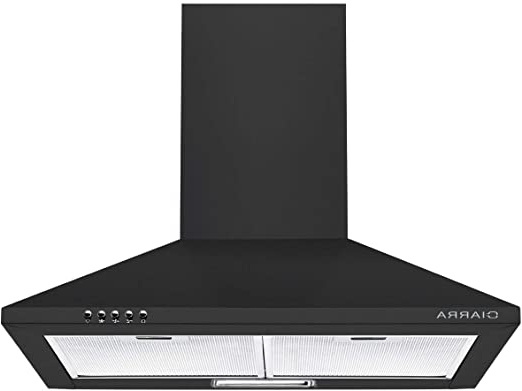 CIARRA CBCB6201 Campana de pared 60cm 380 m³/h 65W - 3 velocidades - Evacuación al exterior y Recirculación Interna por Filtro de Carbón CBCF002 - Opera por Botones - Acero Inoxidable Negro