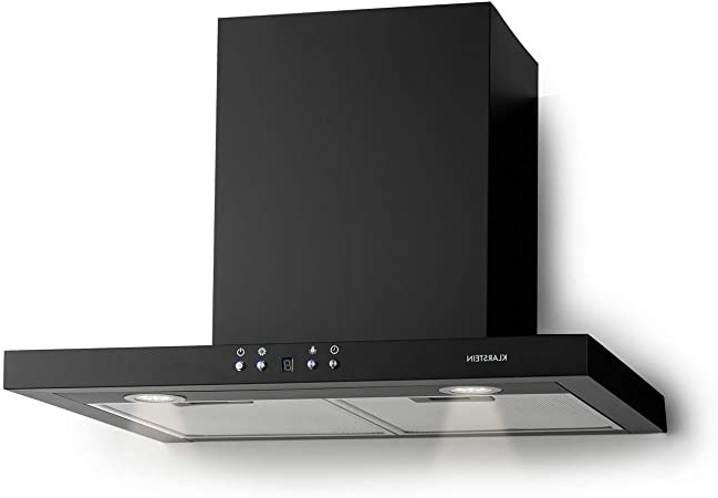 Klarstein Limelight - Campana extractora, Extractor de Humos, Extractor de Pared, 60 cm de Ancho, Rendimiento de 600m³/h, 3 Niveles de Potencia, Programable, 2 filtros de Aluminio, Negro