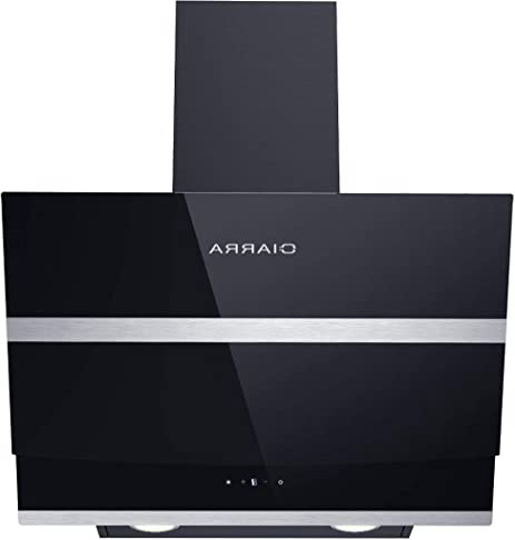 CIARRA Campana Extractora 60cm 750m³/h 210W - Pantalla Táctil - 3 Velocidades - Evacuación al Exterior y Recirculación Interna por Filtro de Carbón CBCF003 - Cristal & Acero Inox. Negro