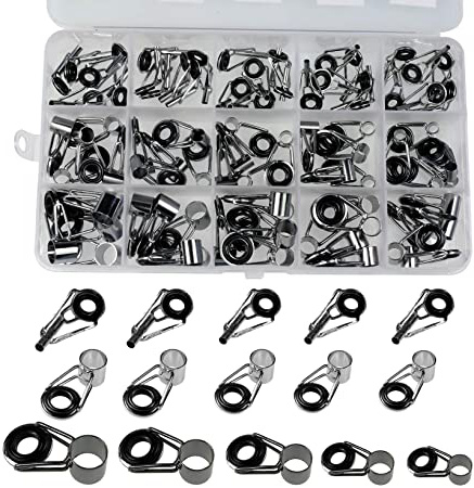 75 pcs/lot telescópico telescopio caña de pescar Guía Punta Kit De Reparación De Tops cañas de pescar ojo guía de anillos