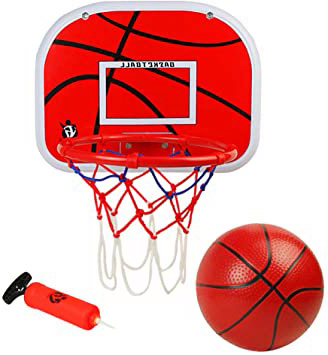 Symiu Canasta Baloncesto Tablero Baloncesto Juego Al Aire Libre y Interior Oficina Habitación Jardín Aro Baloncesto para Niños y Adultos (Incluyendo Inflador y Pelota)