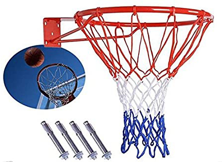SHENGHUAJIE Canasta de Baloncesto con aro de Red, Canasta Colgante para Exteriores, 18 '', 45 cm