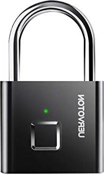 Uervoton candado antirrobo con Huella Dactilar Inteligente, Cerradura de Puerta Impermeable USB con Cierre de Seguridad de desbloqueo rápido, Negro Candado de huellas dactilares