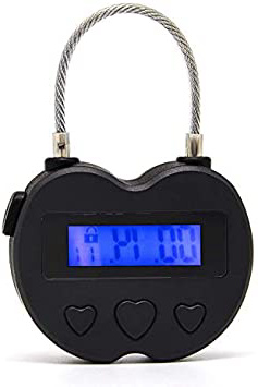 Iycorish Bloqueo de Tiempo Inteligente Pantalla LCD de Bloqueo de Tiempo Temporizador ElectróNico de Viaje MultifuncióN, Temporizador Temporal Recargable Usb una Prueba de Agua Candado