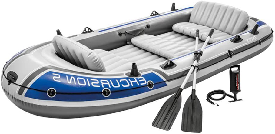 Intex 68325NP - Barca Hinchable Excursion 5 con 2 Remos 366 x 168 x 43 cm