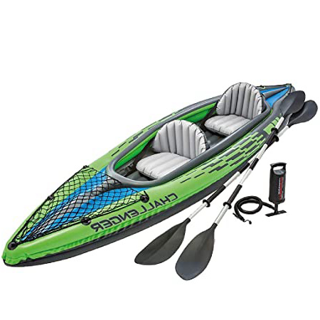 Intex 68306NP - Kayak hinchable Challenger K2 con 2 remos, 351 x 76 x 38 cm