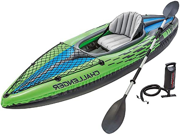 Intex 68305NP - Kayaks deportivos (Kayak inflable, 1 personas(s), 100 kg, PVC, 274 X 76 X 33 cm, color Negro, Verde