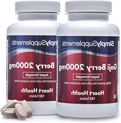 Bayas de Goji - ¡Bote para 1 año! - Apto para veganos - 360 Comprimidos - SimplySupplements