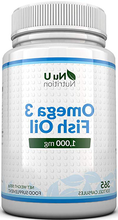 Omega 3 | Aceite de Pescado | 1000 mg | 365 Cápsulas (Suministro Anual) | Complemento alimenticio de Nu U Nutrition