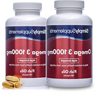 Omega 3 1000mg - ¡Bote para 4 meses! - 360 cápsulas - Con un alto contenido de DHA y EPA - SimplySupplements