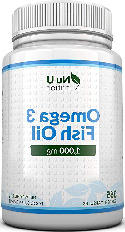 Omega 3 | Aceite de Pescado | 1000 mg | 365 Cápsulas (Suministro Anual) | Complemento alimenticio de Nu U Nutrition